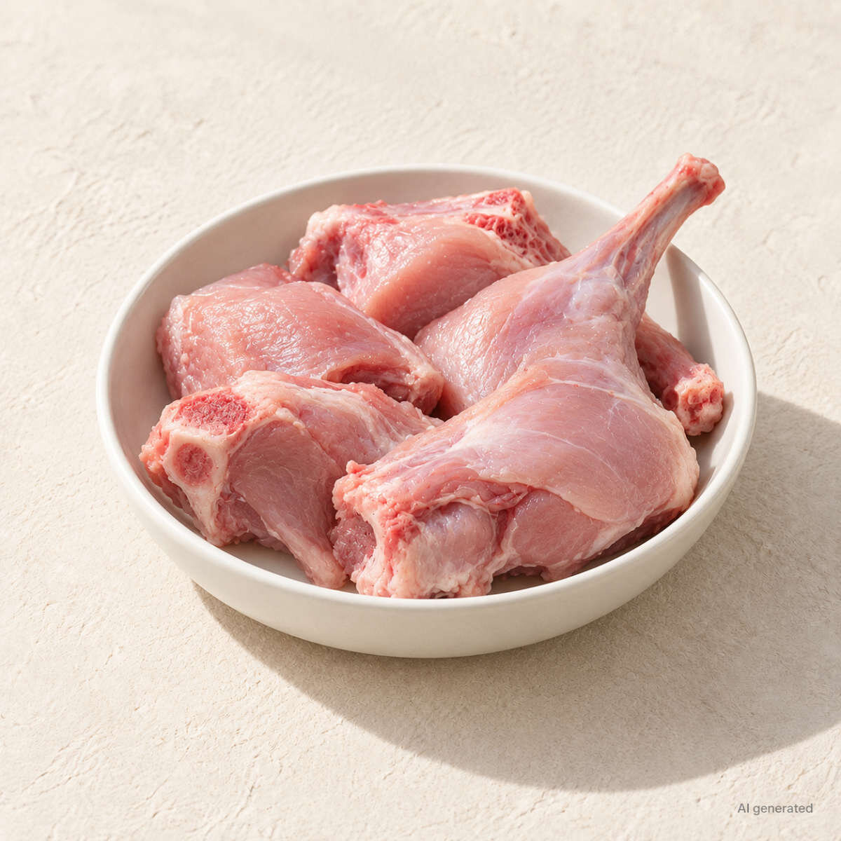 Kaninchenfleisch mit Knochen