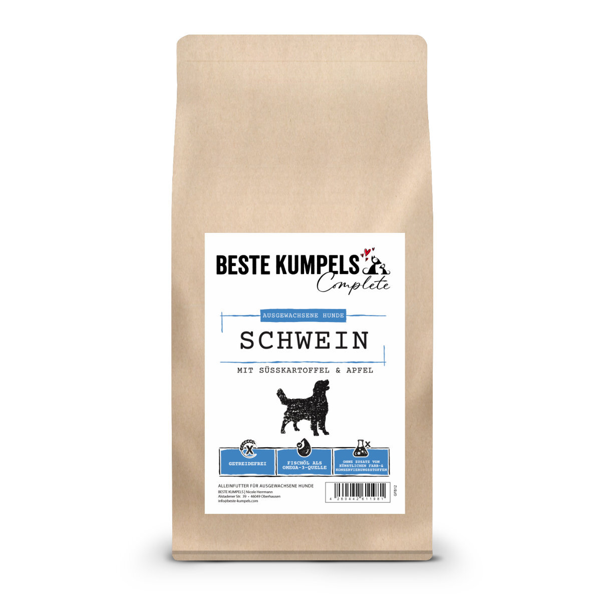 Trockenfutter Schwein Hund  getreidefrei & sensitiv | Beste Kumpels, 16,99