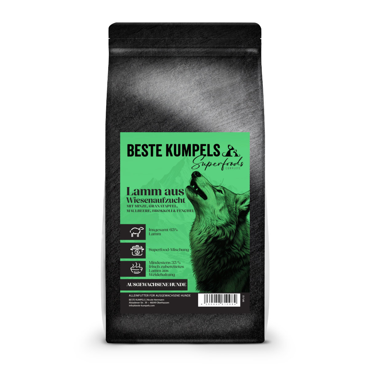 Hundefutter Sensitiv Wiesenlamm  mit Superfoods & ohne Getreide, 82,99