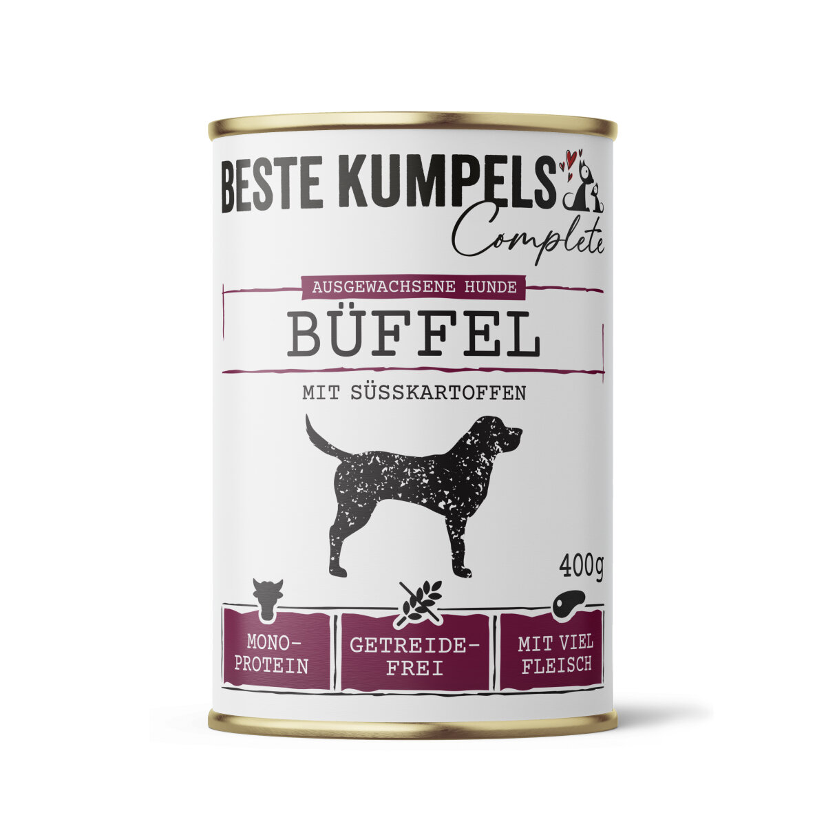 Bffel Complete  Hundefutter mit Bffelfleisch | Monoprotein, 3,69   <small class="abnahme" style="font-size:12px; font-weight:normal;">(ab 12  Stk)</small>