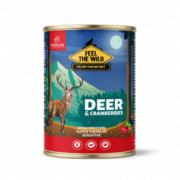 Feel The Wild Hirsch mit Preiselbeeren Nassfutter für Hunde 800 g