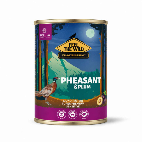 Feel The Wild Fasan mit Pflaume Nassfutter für Hunde 800 g